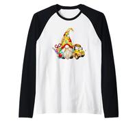 Cute Teacher GNOME with Big Yellow Bus for School Bus Driver Maglia con Maniche Raglan