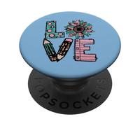 Cute Teacher Sunflower Motif For Women Who Loves Teaching PopSockets PopGrip Adesivo