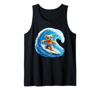 Cute Teddy Bear Cavalcando Le Onde Tavola Surf Forme Mania Canotta