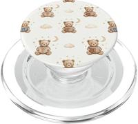 Cute Teddy Bear Pattern Book Lover Librarian Bookish PopSockets PopGrip per MagSafe