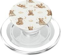 Cute Teddy Bear Pattern Book Lover Librarian Bookish PopSockets PopGrip per MagSafe