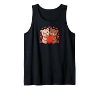 Cute Teddy Bear Valentines Hearts Design Canotta