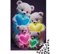 Cute Teddy Bears 1000 Pezzi Cartone Spesso Puzzle Premium Per Adulti Sfida Del Gioco Educativo Decorazione Murale Pacchetto Valore 52x38cm/1000pcs