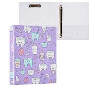 Cute Teeth and Objects - Raccoglitore per appunti da 1 e mezzo pollice, 3 anelli con portablocco, confezione da 1/2, 200 fogli