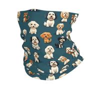 Cute Terrier Dog Print Uomo Donna Copricollo Antivento Passamontagna Tubolare Morbido Scaldacollo per Ciclismo Estivo Pesca Running