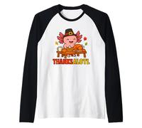 Cute Thanksalotl Axolotl Thanksgiving Day Pumpkin Autumn Maglia con Maniche Raglan