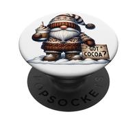 Cute Thanksgiving Gnome Love Pumpkin Spice Cocoa For Xmas PopSockets PopGrip Adesivo