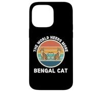 Cute The World Needs More Bengala Cat Retro Cats Lover Custodia per iPhone 14 Pro Max