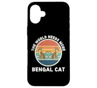 Cute The World Needs More Bengala Cat Retro Cats Lover Custodia per iPhone 16 Plus