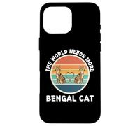 Cute The World Needs More Bengala Cat Retro Cats Lover Custodia per iPhone 16 Pro Max