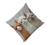 Cute Throw Pillow Covers - Soft Alpaca Print Case, 17.7x17.7in Decorative Throw Pillow Covers, For Living Room Bedroom Farmhouse Chair Workplace Dorm Cabin Car Interior, Polyester