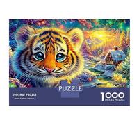 Cute Tiger Cub in A Winter Forest Puzzle Da 1000 Pezzi The Forest King Divertimento Di Ingegno Per Adulti E Bambini 52x38cm/1000pcs