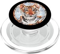 Cute Tiger For Winter Lover Women With Baby Tiger Snowflake PopSockets PopGrip per MagSafe