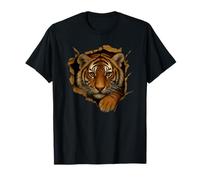 Cute Tiger Look from Strappato Tessuto Divertente Tigre Strappato Panno Maglietta