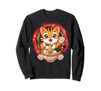 Cute Tiger Mangiare Una Ciotola di Ramen Felpa