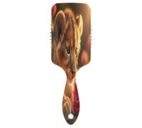 Cute Tiger - Pettine per capelli con rosa rossa, districante, antistatico, da viaggio