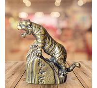 Cute Tiger Statue Sculpture Props Bronze Ware Collectible Decor Desktop Gift