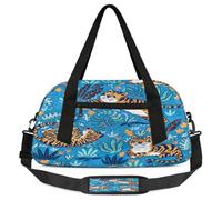 Cute Tigers - Borsone da viaggio per bambine e ragazzi, motivo tigre animale, leggero, per sport, palestra, per bambini, per la notte, weekender, da portare con sé, Tigri carine, 18.5L x 7.8W x 9.4H