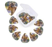 Cute Tigers - Plettro per chitarra, confezione da 12 pezzi, con custodia per plettro, 0,46 mm, 0,96 mm, 0,71 mm, accessori per chitarra per basso, chitarre acustiche elettriche e ukulele