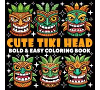 Cute Tiki Head Coloring Book | Bold and Easy Coloring Book: 70 Pages - 8.5" x 8.5" - For History Lovers
