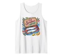 Cute Tinned Fish Italian Coastal Vintage Sardine Girl Summer Canotta