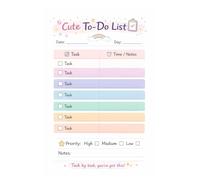 Cute To-Do List Planner: A Colorful Daily Task Organizer with Task & Time Columns | Simple, Fun & Productive Planning