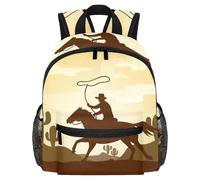 Cute Toddler Backpack - Rodeo Clipart Borsa moderna per bambini per la scuola materna, scuola, ragazze e bambini piccoli, Multicolore 14., 25.4x10x30 CM/10x4x12 in