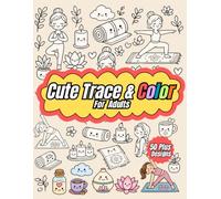 Cute Trace and Color Book for Adults: 50+ Line Tracing Doodle Art Featuring Food, Amazing Objects, Vehicles, Animals and Much More. Great for Lithography and Creative Printing