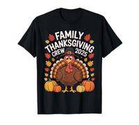 Cute Turkey Family Thanksgiving Crew 2025 Autumn Vibes Maglietta