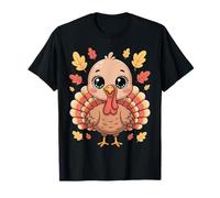 Cute Turkey Thanksgiving Autumn Kawaii Animal Art Maglietta