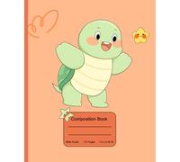 Cute Turtle Composition Notebook for Kids - Wide Ruled | 110 Pages | 7.5 x 9.25 in | Fun Sea Animal Cover for Boys & Girls