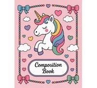 Cute Unicorn Aesthetic Preppy Composition Notebook: 120 Pages Composition Book, with Linework Cover Design, great for Journaling, School Notes, ... Cover Design, great for Journaling, Sch