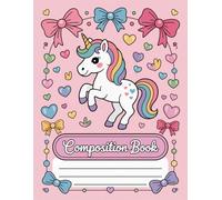 Cute Unicorn Aesthetic Preppy Composition Notebook: 120 Pages Composition Book, with Pastelcartoon Cover Design, great for Ideas, School Notes, Teens, ... Cover Design, great for Ideas, Sch
