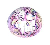 Cute Unicorn Girl Riutilizzabile Impermeabile Lavabile Regolabile Adatto a donne Tutte le lunghezze Cuffia da a