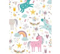 Cute Unicorn Lined Notebook: 120 Pages | 8 x 10 Inches | Ruled Notebook with Magical Unicorn,Scool,Workbook,gift,girls,woman notebook,diary