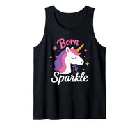 Cute Unicorn Positive Motivational Quote Born To Sparkle Canotta
