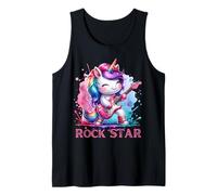 Cute Unicorn Rock Star Guitar Rockin' cantante Musicale Canotta