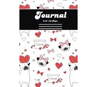 Cute Valentine Pug Dogs With Bows and Hearts Composition Notebook, Ephesians 4:32 Journal for Women, Young Adults, Teens, Kids, Teachers: 120 Lined Cream Colored Pages, 6"x9", Eco-Friendly