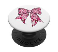 Cute Valentine's Day Pink Heart's Day Girl Coquette Bow PopSockets PopGrip Adesivo