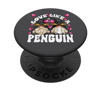 Cute Valentines Gnomes For Couples Love Like A Penguin PopSockets PopGrip Adesivo