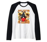 Cute Vampire GNOME for Women with Pumpkin Autumn Sunflower Maglia con Maniche Raglan