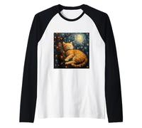 Cute Van Gogh Style Starry Night Cat Cat Mom Cat Dad Maglia con Maniche Raglan