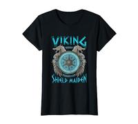 Cute Viking Shield Maiden Female Norse Warrior Maglietta