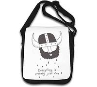 Cute Viking Sketch Everything Probably Just Fine Borsa a tracolla bianca