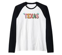Cute Vintage Boho Texas State Floral Bubble Women And Girls Maglia con Maniche Raglan