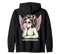 Cute Vintage Cupid Blowing Bubble Gum Unbothered Felpa con Cappuccio