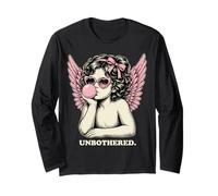 Cute Vintage Cupid Blowing Bubble Gum Unbothered Maglia a Manica