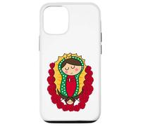 Cute Virgin Mary Cartoon Guadalupe Devotion in Kawaii Form Custodia per iPhone 12/12 Pro