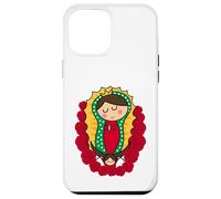 Cute Virgin Mary Cartoon Guadalupe Devotion in Kawaii Form Custodia per iPhone 12 Pro Max