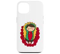Cute Virgin Mary Cartoon Guadalupe Devotion in Kawaii Form Custodia per iPhone 13